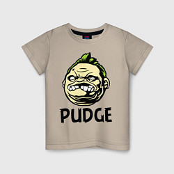 Футболка хлопковая детская Pudge Face, цвет: миндальный