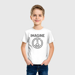 Футболка хлопковая детская Peace imagine, цвет: белый — фото 2