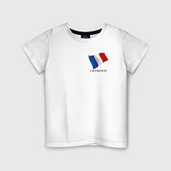 Футболка хлопковая детская Im French - motto, цвет: белый