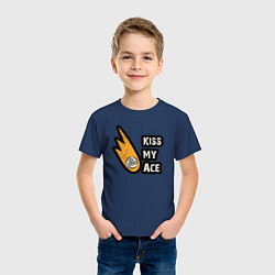 Футболка хлопковая детская Kiss my ace volleyball, цвет: тёмно-синий — фото 2