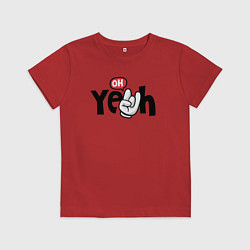 Футболка хлопковая детская Oh yeah, цвет: красный
