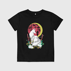 Футболка хлопковая детская Лунная Инари, цвет: черный