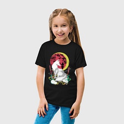 Футболка хлопковая детская Лунная Инари, цвет: черный — фото 2