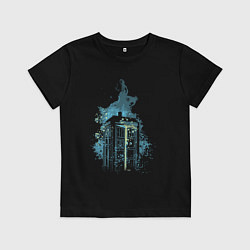 Футболка хлопковая детская Tardis magic, цвет: черный