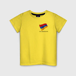 Футболка хлопковая детская Im Armenian - motto, цвет: желтый