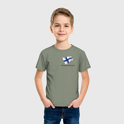 Футболка хлопковая детская Im from Finland - motto, цвет: авокадо — фото 2