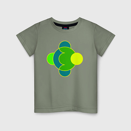 Детская футболка Фигура из окружностей желто-зеленая / Авокадо – фото 1