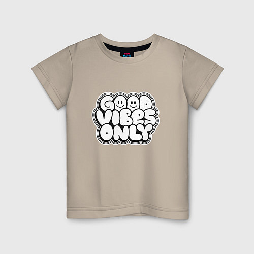 Детская футболка Goof vibes black / Миндальный – фото 1