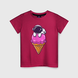Футболка хлопковая детская Space ice cream, цвет: маджента