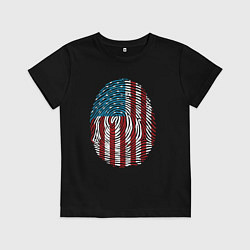 Футболка хлопковая детская Отпечаток США, цвет: черный