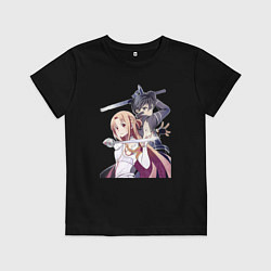 Футболка хлопковая детская Мастера Меча Онлайн Кадзуто Киригая, цвет: черный