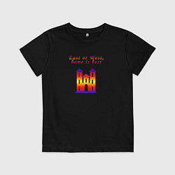 Футболка хлопковая детская East or West, home is best, цвет: черный