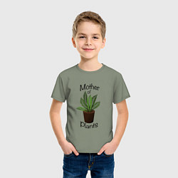 Футболка хлопковая детская Mother of plants - Папоротник, цвет: авокадо — фото 2