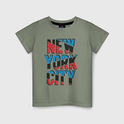 Футболка хлопковая детская Америка Нью-Йорк, цвет: авокадо