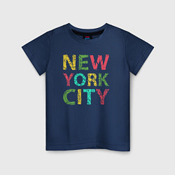 Футболка хлопковая детская New York city colors, цвет: тёмно-синий