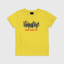 Футболка хлопковая детская New York United States, цвет: желтый