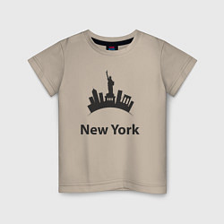 Футболка хлопковая детская New York mood, цвет: миндальный