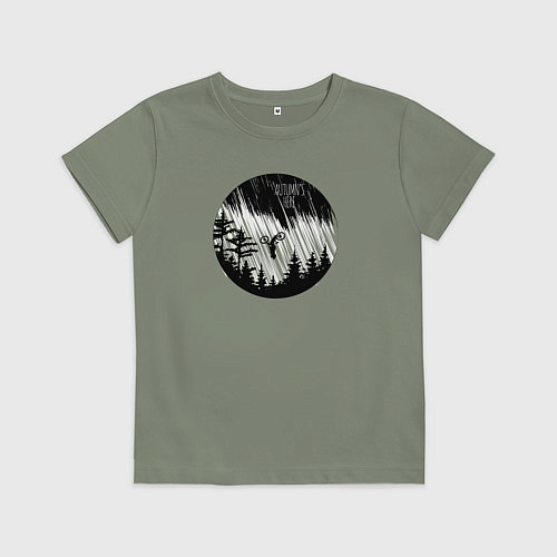 Детская футболка Осенний велосипедный закат / Авокадо – фото 1