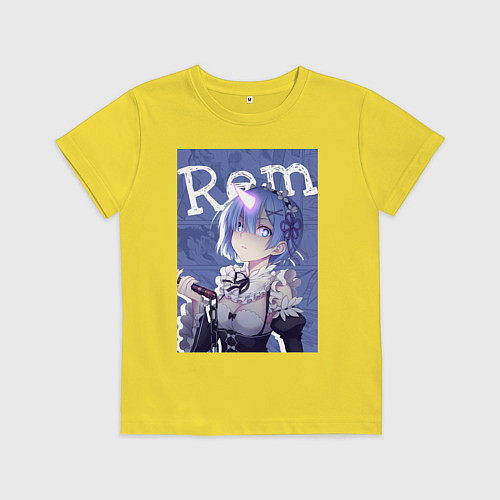 Детская футболка Рем близняшка горничная / Желтый – фото 1