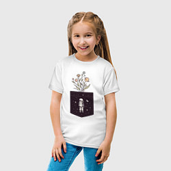 Футболка хлопковая детская Космический карман, цвет: белый — фото 2