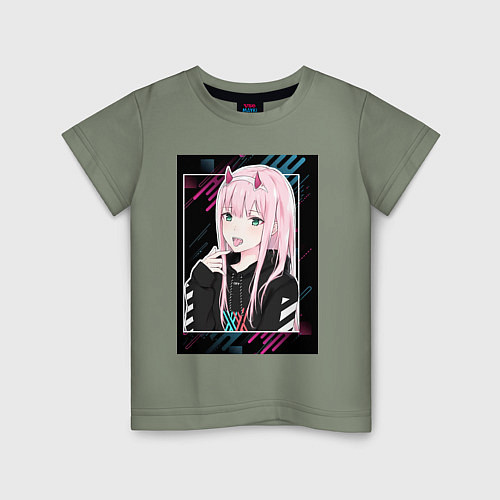 Детская футболка Zero Two is darling / Авокадо – фото 1