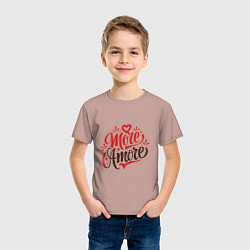 Футболка хлопковая детская More amore, цвет: пыльно-розовый — фото 2