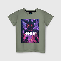 Футболка хлопковая детская Freddy - мишка Фредди, цвет: авокадо