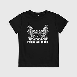 Футболка хлопковая детская Pistons make me free, цвет: черный