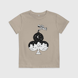 Футболка хлопковая детская Космическая масть, цвет: миндальный