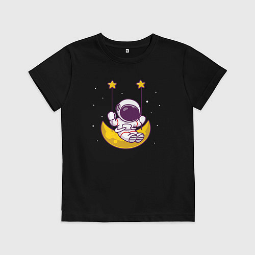 Детская футболка Космические качели / Черный – фото 1