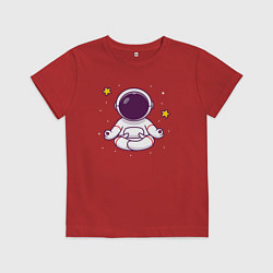 Футболка хлопковая детская Космический релакс, цвет: красный