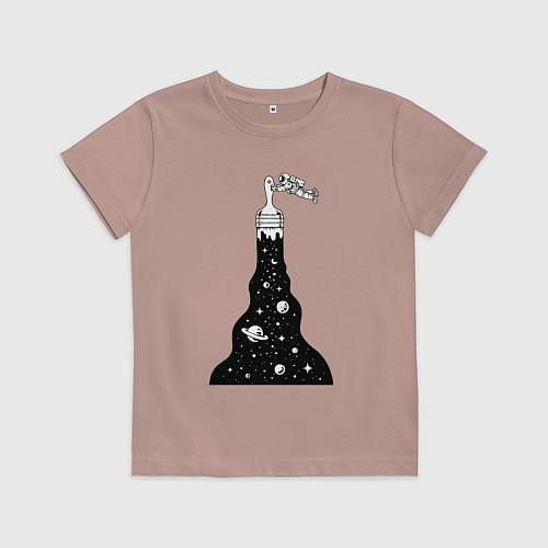 Детская футболка Художник космонавт / Пыльно-розовый – фото 1