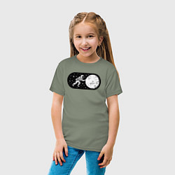 Футболка хлопковая детская Режим космоса включен, цвет: авокадо — фото 2