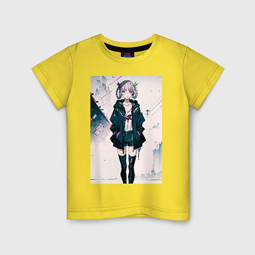 Детская футболка Надзуна Нанакуса - Песнь ночных сов / Желтый – фото 1