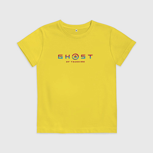 Детская футболка Ghost of tsushima gradient logo japan / Желтый – фото 1