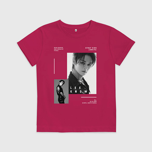 Детская футболка Stray kids Lee Know / Маджента – фото 1