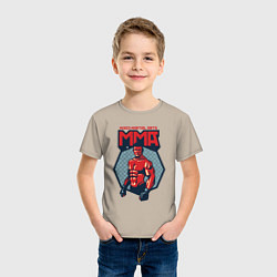 Футболка хлопковая детская MMA warrior, цвет: миндальный — фото 2