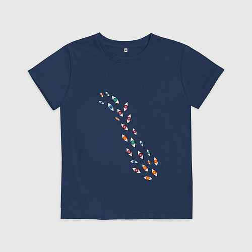 Детская футболка Дорожка из анимешных глаз / Тёмно-синий – фото 1