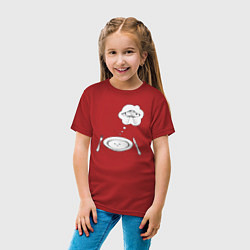 Футболка хлопковая детская Космический обед, цвет: красный — фото 2