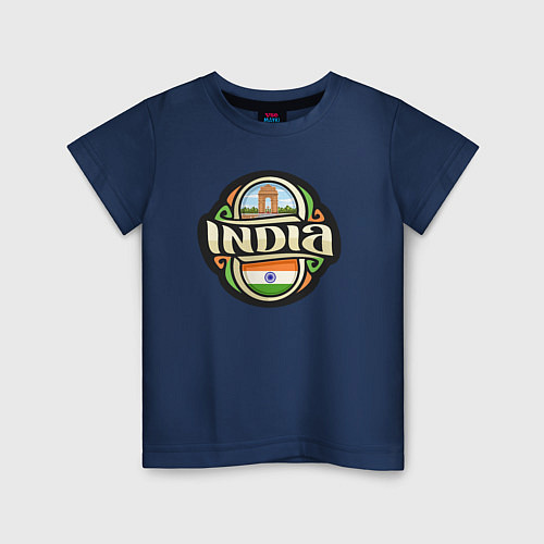 Детская футболка India / Тёмно-синий – фото 1