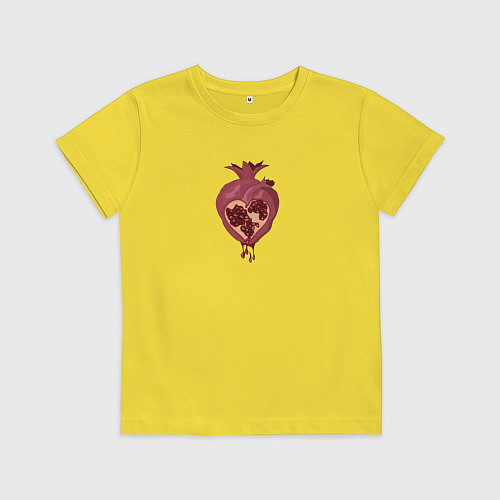 Детская футболка Гранатовое сердце / Желтый – фото 1