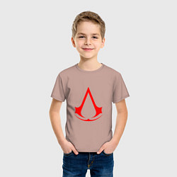 Футболка хлопковая детская Red logo of assassins, цвет: пыльно-розовый — фото 2