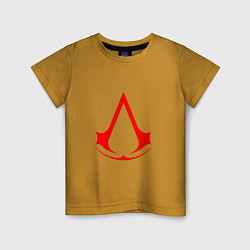 Футболка хлопковая детская Red logo of assassins, цвет: горчичный