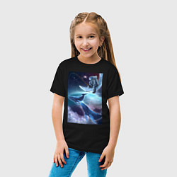 Футболка хлопковая детская Космокит, цвет: черный — фото 2
