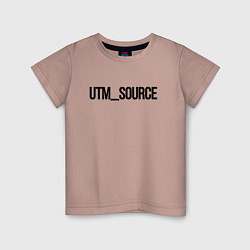 Футболка хлопковая детская Utm source, цвет: пыльно-розовый