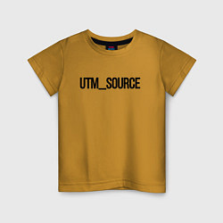 Футболка хлопковая детская Utm source, цвет: горчичный