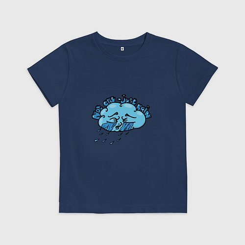 Детская футболка Я не плачу - это просто дождь / Тёмно-синий – фото 1
