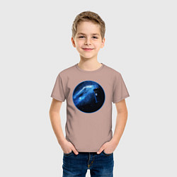 Футболка хлопковая детская Тардис в космическом пространстве, цвет: пыльно-розовый — фото 2