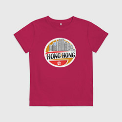 Футболка хлопковая детская Мегаполис Гонконг, цвет: маджента