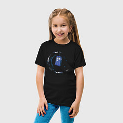Футболка хлопковая детская Galaxy tardis, цвет: черный — фото 2